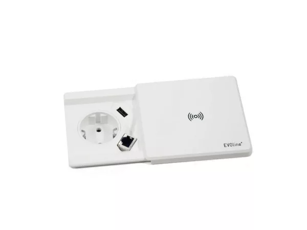 EVOline Square80 mit Qi-Ladefunktion mit CAT6 Buchse wei?