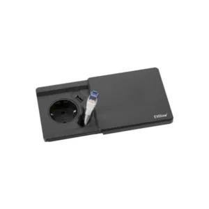 EVOline Square80 ohne Qi-Ladefunktion mit CAT6 Patchkabel schwarz