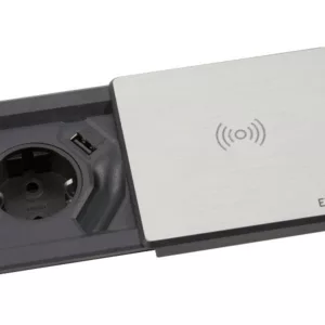 EVOline Square80 mit Qi-Ladefunktion ohne Datenanschluss Edelstahl