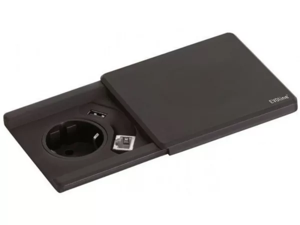 EVOline Square80 ohne Qi-Ladefunktion mit CAT6 Buchse schwarz
