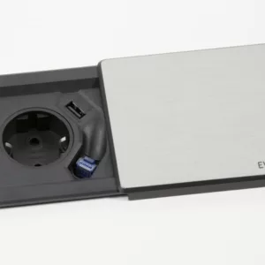 EVOline Square80 ohne Qi-Ladefunktion mit CAT6 Patchkabel Edelstahl