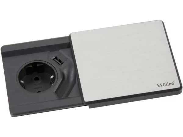 EVOline Square80 ohne Qi-Ladefunktion ohne Datenanschluss Edelstahl