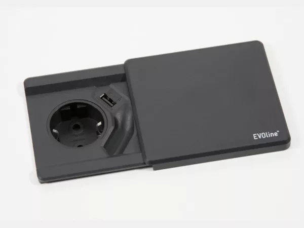 EVOline Square80 ohne Qi-Ladefunktion ohne Datenanschluss schwarz