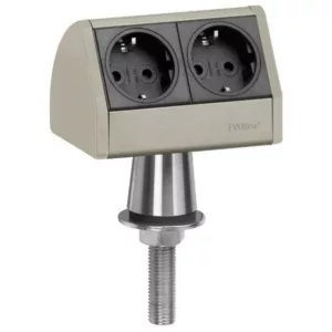 EVOline T-Dock 2x Steckdose auf Edelstahlfu?, alanox