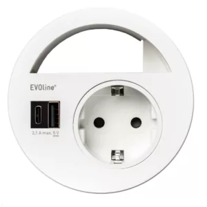 EVOline Circle80 Einbausteckdose mit USB-Charger A/C, wei?