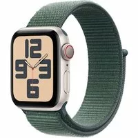 Apple Watch SE GPS + Cellular 40mm Alu Polarstern Sport Loop Armband Seegrün
