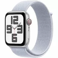 Apple Watch SE GPS + Cellular 44mm Alu Silber Sport Loop Armband Blaue Wolke