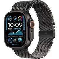 Apple Watch Ultra 2 LTE 49mm schwarzes Titan Gehäuse mit schwarzem Titan Milanese Armband – M