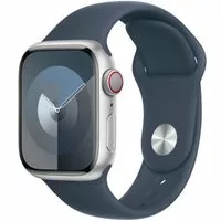 Apple Watch Series 9 GPS + Cellular 41mm Aluminium silber Sportarmband sturmblau S/M