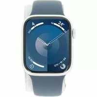 Apple Watch Series 9 GPS 45mm Aluminium silber Sportarmband sturmblau M/L