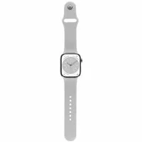 Apple Watch Series 8 GPS + Cellular 45mm Edelstahl silber Sportarmband weiß
