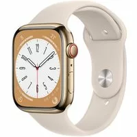 Apple Watch Series 7 GPS + Cellular 45mm Edelstahl gold Sportarmband Polarstern