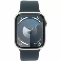 Apple Watch Series 9 GPS + Cellular 45mm Aluminium silber Sportarmband sturmblau M/L