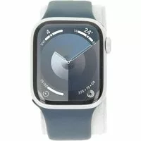 Apple Watch Series 9 GPS + Cellular 41mm Aluminium silber Sportarmband sturmblau M/L