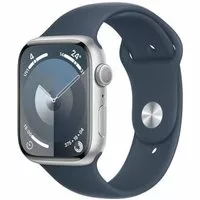 Apple Watch Series 9 GPS + Cellular 45mm Aluminium silber Sportarmband sturmblau S/M