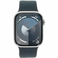 Apple Watch Series 9 GPS 45mm Aluminium silber Sportarmband sturmblau S/M