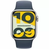 Apple Watch SE 2 GPS + Cellular 44mm Aluminium silber Sportarmband sturmblau M/L