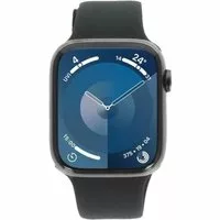 Apple Watch Series 9 GPS + Cellular 45mm Edelstahl graphit Sportarmband mitternacht S/M