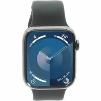 Apple Watch Series 9 GPS + Cellular 45mm Edelstahl graphit Sportarmband mitternacht M/L