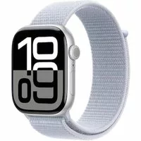 Apple Watch Series 10 GPS 46mm Aluminium Silber Sport Loop Blue Cloud