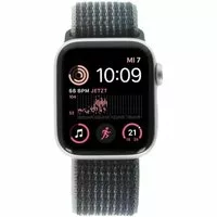 Apple Watch SE 2 GPS 40mm Aluminium silber Sport Loop sturmblau
