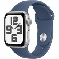 Apple Watch SE GPS 40mm Alu Silber Sportarmband Denim – S/M