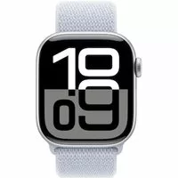 Apple Watch Series 10 LTE 42mm Silver Aluminiumgehäuse mit Blue Cloud Sport Loop