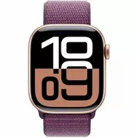 Apple Watch Series 10 LTE 42mm Rose Gold Aluminiumgehäuse mit Plum Sport Loop