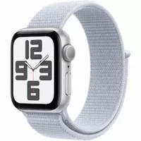 Apple Watch SE GPS 44mm Alu Silber Sport Loop Armband Blue Cloud