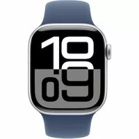 Apple Watch Series 10 LTE 42mm Silver Aluminiumgehäuse mit Denim Sportarmband - S/M