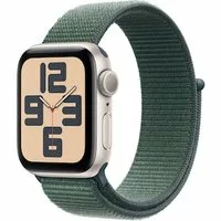 Apple Watch SE GPS 40mm Alu Polarstern Sport Loop Armband Seegrün