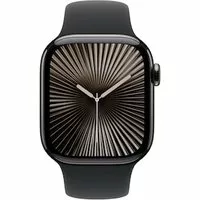 Apple Watch Series 10 LTE 42mm Slate Titangehäuse mit schwarzem Sportarmband - M/L