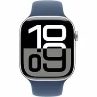 Apple Watch Series 10 LTE 46mm Silver Aluminiumgehäuse mit Denim Sportarmband – M/L