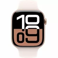 Apple Watch Series 10 LTE 46mm Rose Gold Aluminiumgehäuse mit Light Blush Sportarmband – S/M