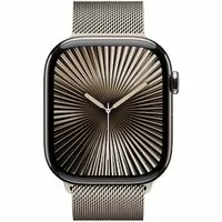 Apple Watch Series 10 LTE 46mm Natural Titangehäuse mit Natural Milanese Loop – S/M