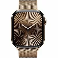 Apple Watch Series 10 LTE 46mm Gold Titangehäuse mit Gold Milanese Loop S/M