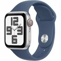 Apple Watch SE GPS + Cellular 40mm Alu Silber Sportarmband Denim – S/M