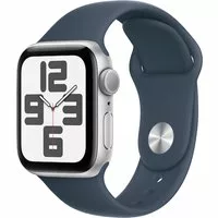 Apple Watch SE (2. Gen) GPS 40mm Alu Silber Sportarmband Sturmblau - S/M