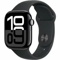 Apple Watch Series 10 GPS 42mm Aluminium Diamantschwarz Sportarmband schwarz - S/M