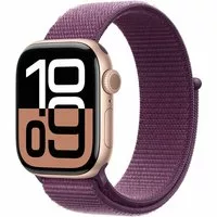Apple Watch Series 10 GPS 42mm Aluminium Roségold Sport Loop Plum