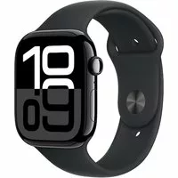 Apple Watch Series 10 GPS 46mm Aluminium Diamantschwarz Sportarmband Schwarz - S/M