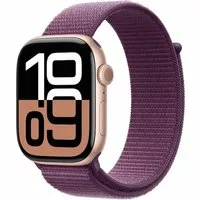 Apple Watch Series 10 GPS 46mm Aluminium Roségold Sport Loop Plum