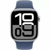 Apple Watch Series 10 LTE 42mm Silver Aluminiumgehäuse mit Denim Sportarmband - M/L