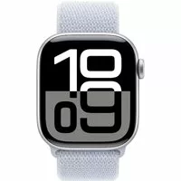 Apple Watch Series 10 LTE 42mm Silver Aluminiumgehäuse mit Blue Cloud Sport Loop