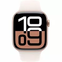 Apple Watch Series 10 LTE 42mm Rose Gold Aluminiumgehäuse mit Light Blush Sportarmband - S/M