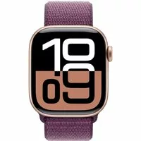 Apple Watch Series 10 LTE 42mm Rose Gold Aluminiumgehäuse mit Plum Sport Loop