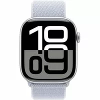 Apple Watch Series 10 LTE 46mm Silver Aluminiumgehäuse mit Blue Cloud Sport Loop
