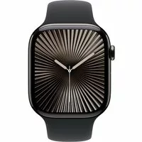 Apple Watch Series 10 LTE 46mm Slate Titangehäuse mit schwarzem Sportarmband - S/M