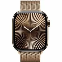 Apple Watch Series 10 LTE 46mm Gold Titangehäuse mit Gold Milanese Loop - M/L