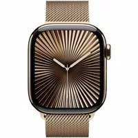 Apple Watch Series 10 LTE 42mm Gold Titangehäuse mit Gold Milanese Loop